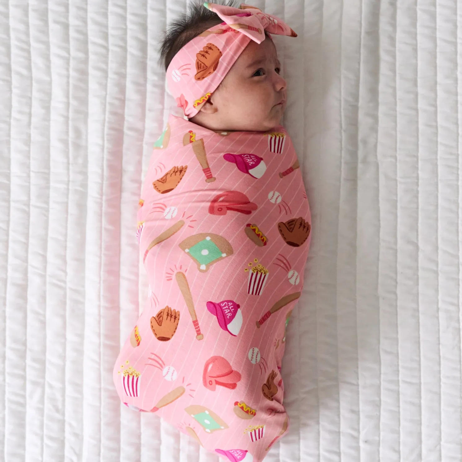 All Stars Swaddle & Luxe Bow Headband Set