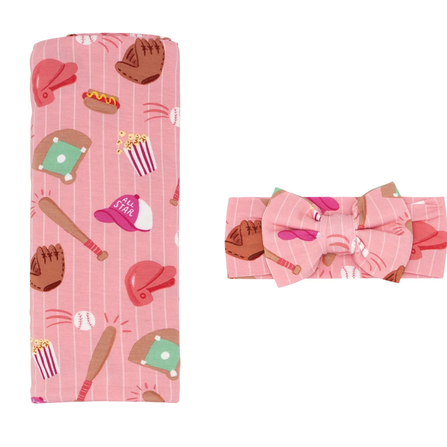 All Stars Swaddle & Luxe Bow Headband Set