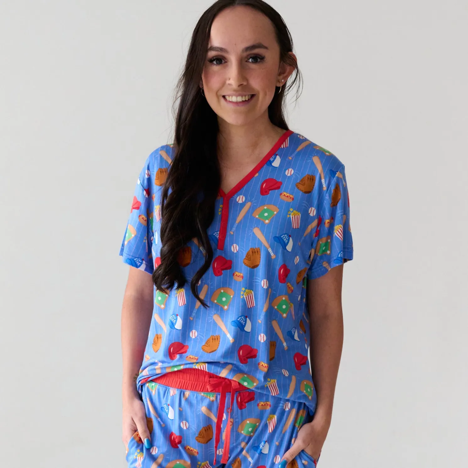All Stars Women's Short Sleeve Pajama Top