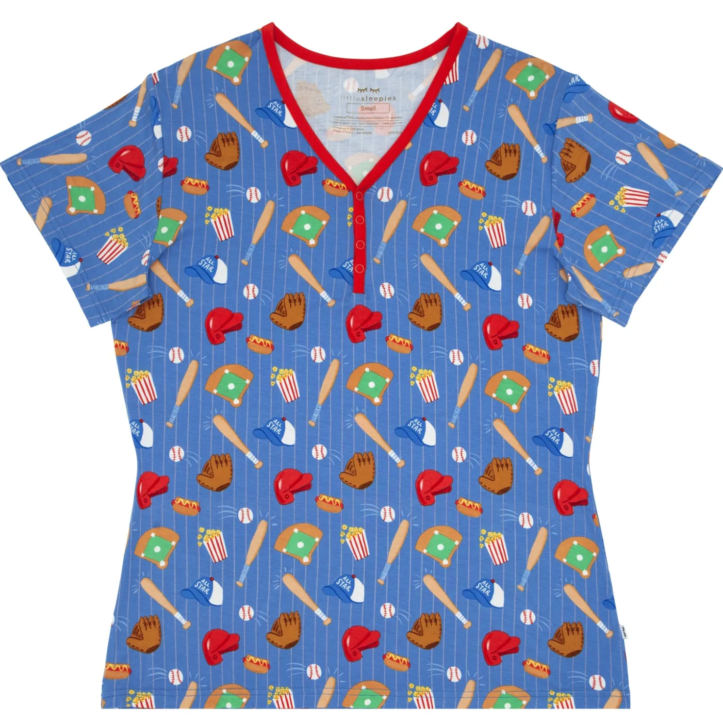 All Stars Women's Short Sleeve Pajama Top