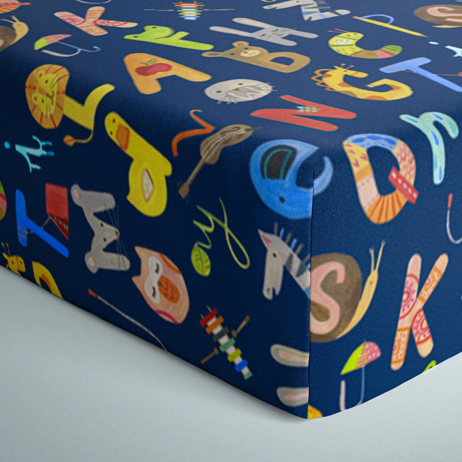 Alphabet Friends Fitted Crib Sheet