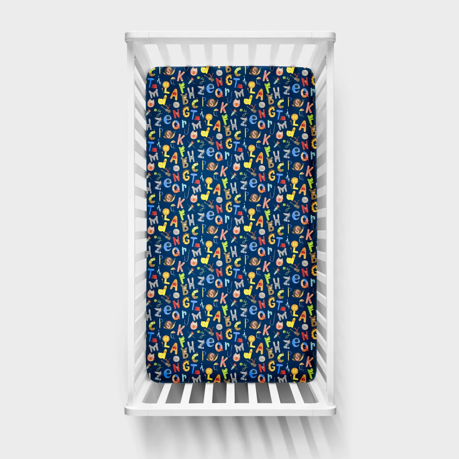 Alphabet Friends Fitted Crib Sheet