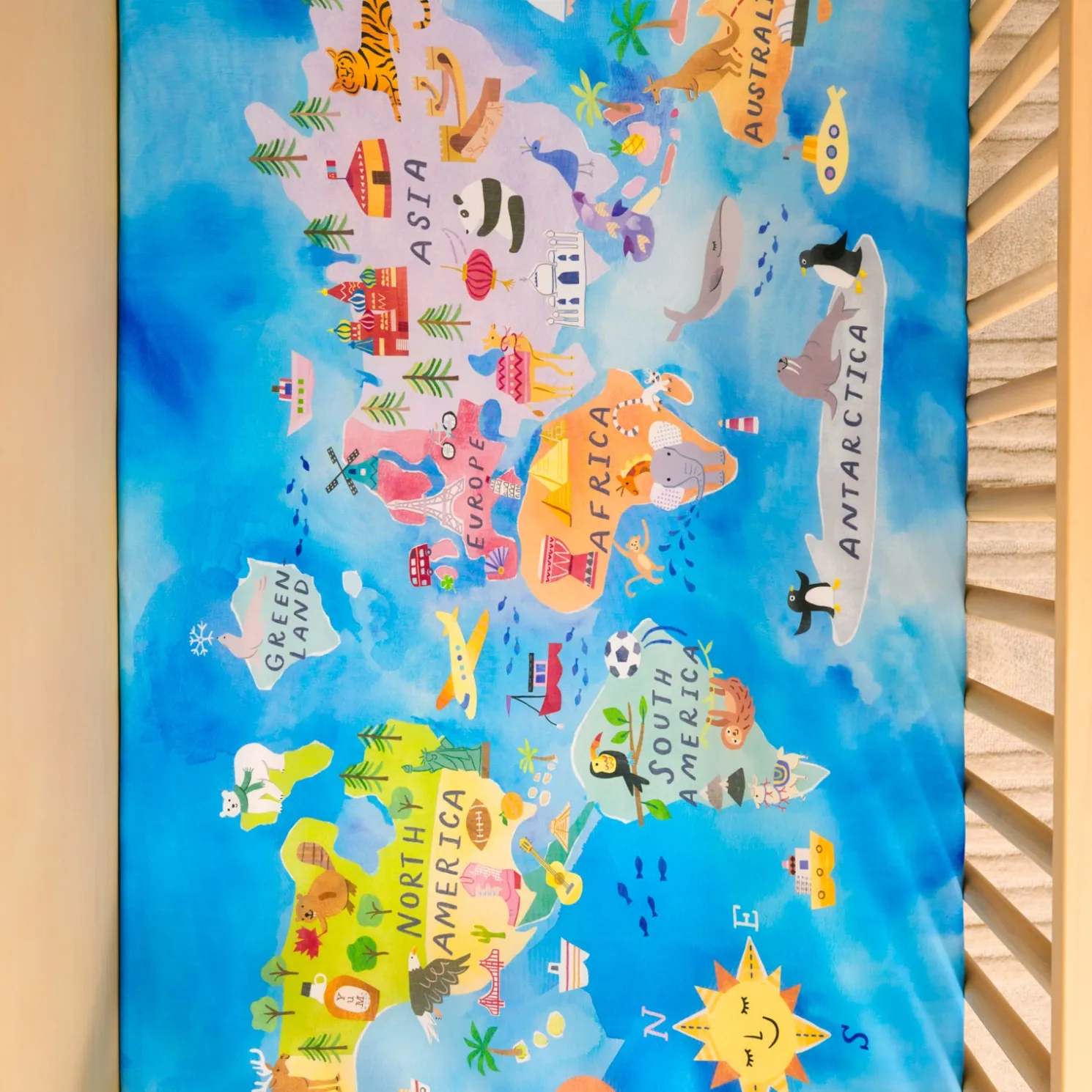 Around The World Fitted Crib Sheet