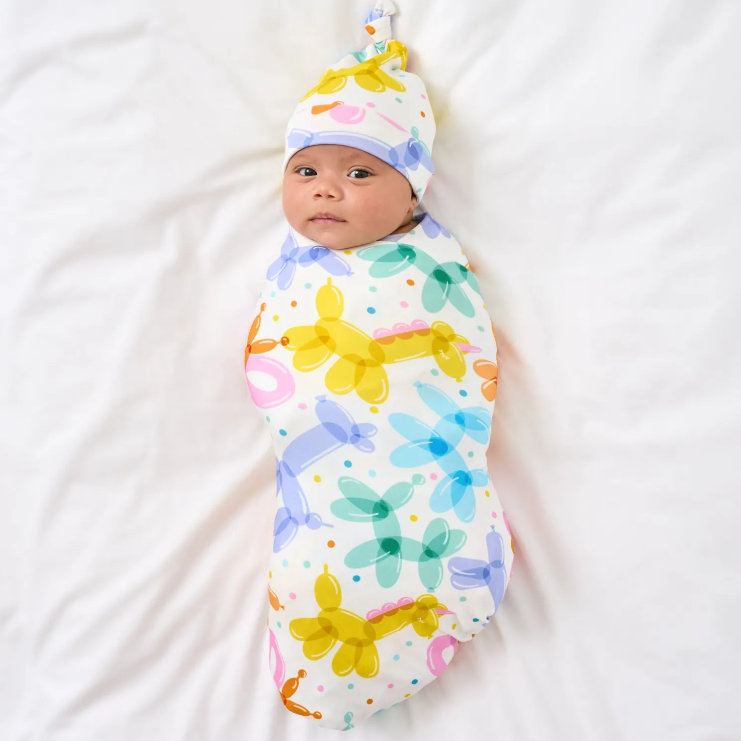 Balloon Bash Swaddle & Hat Set