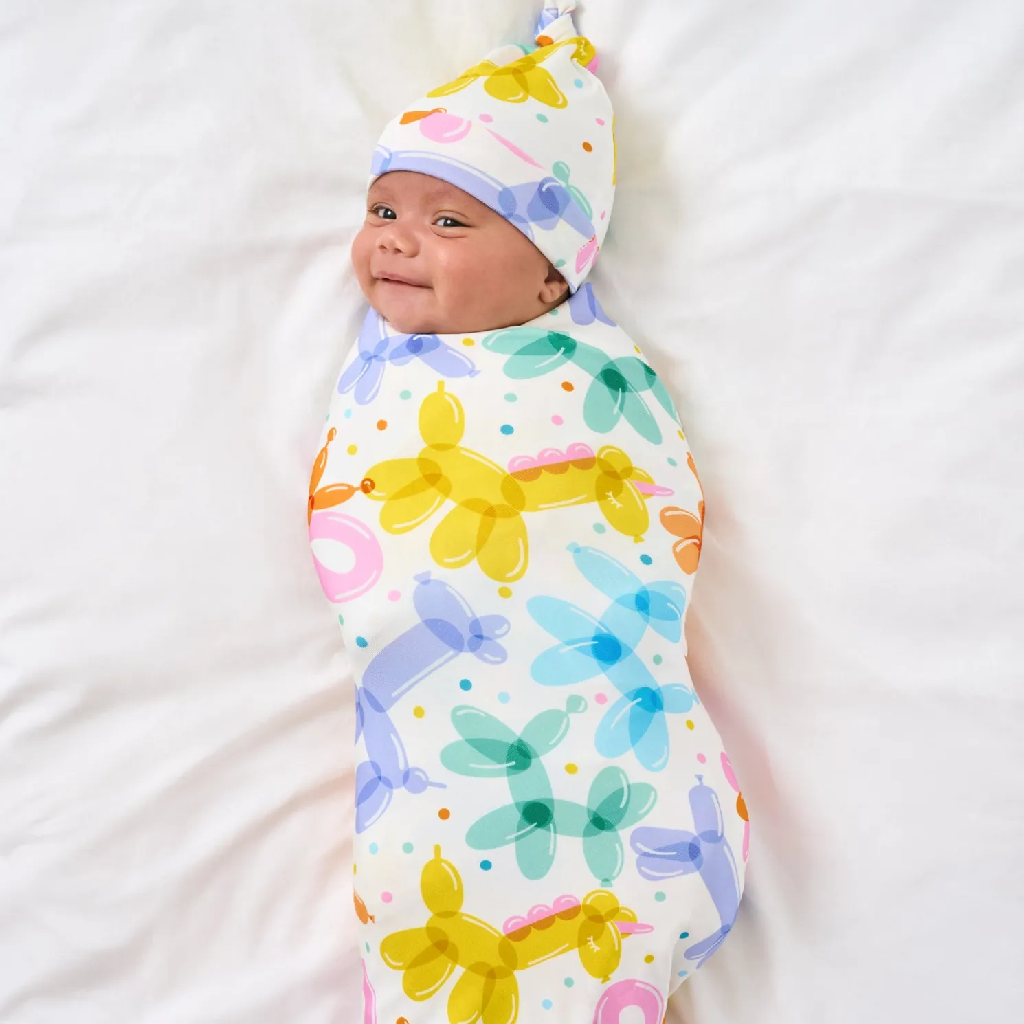 Balloon Bash Swaddle & Hat Set