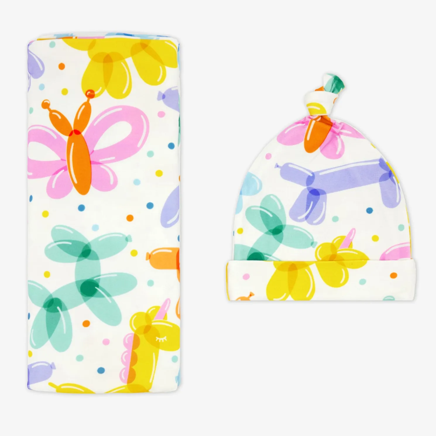 Balloon Bash Swaddle & Hat Set