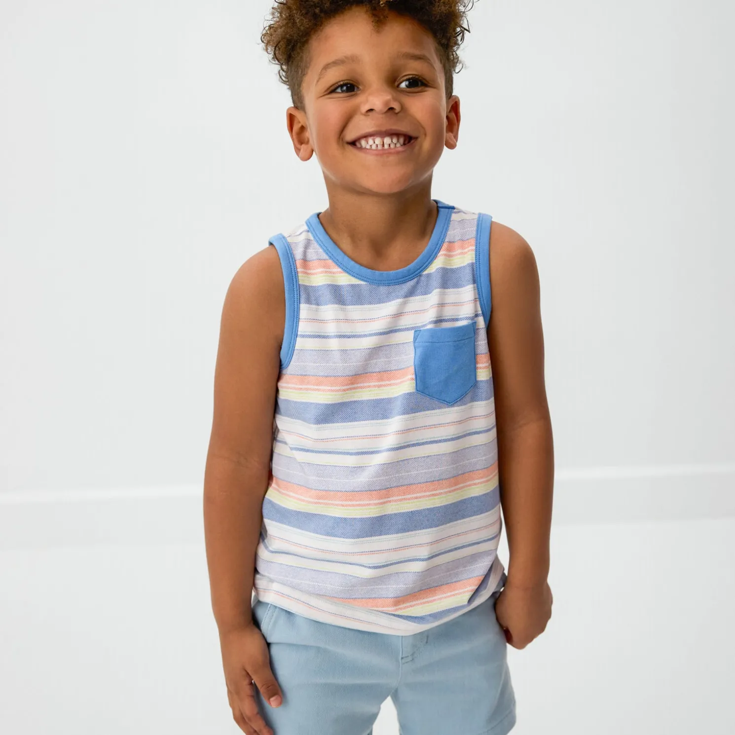 Beachy Stripe Pocket Tank