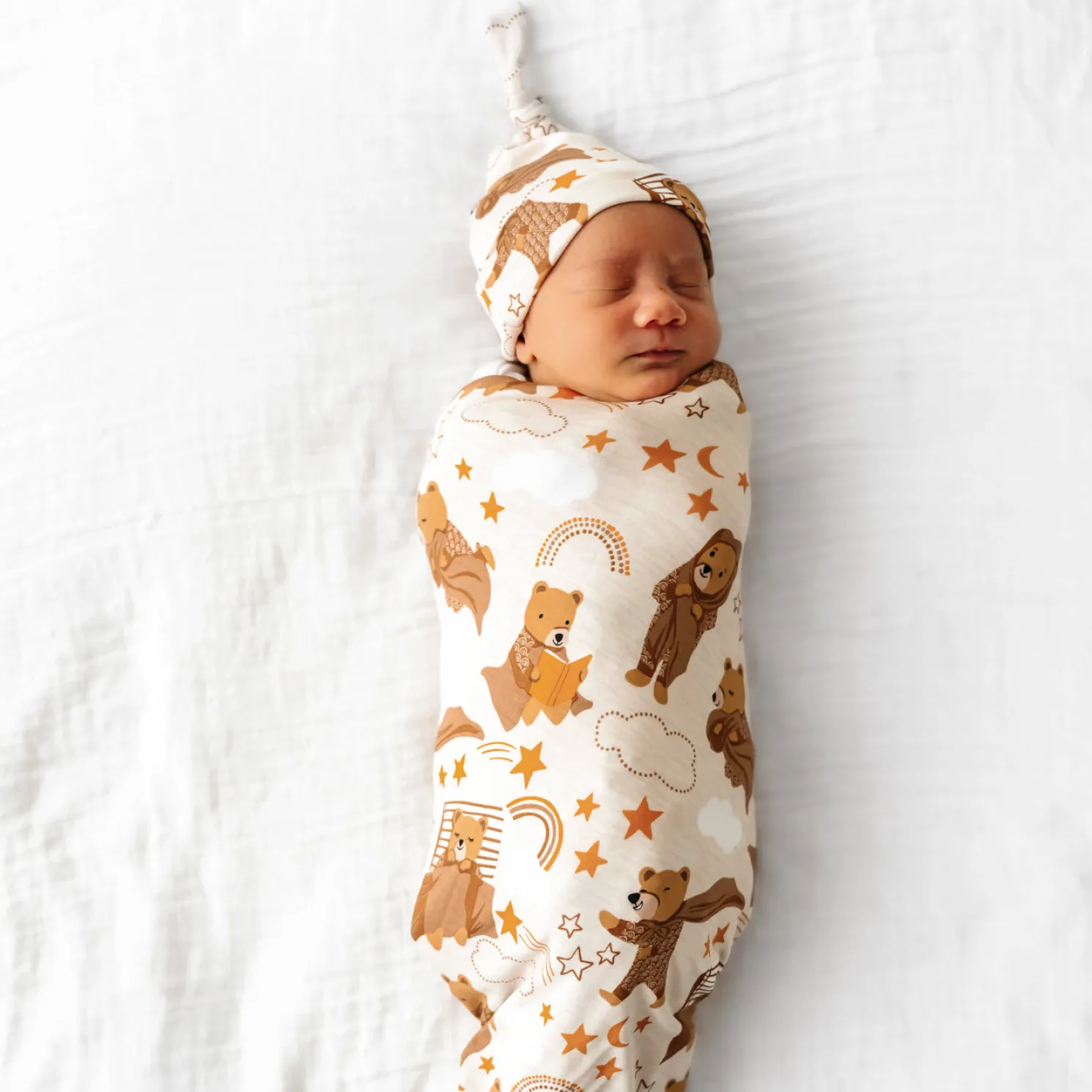 Beary Sleepy Swaddle & Hat Set