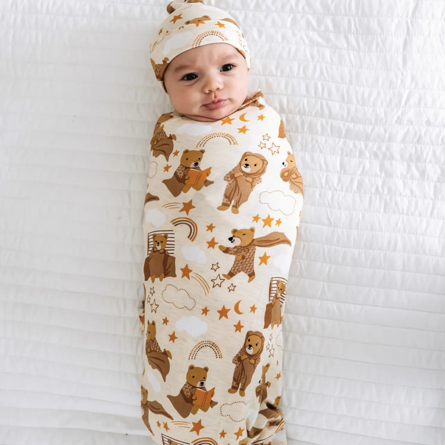 Beary Sleepy Swaddle & Hat Set