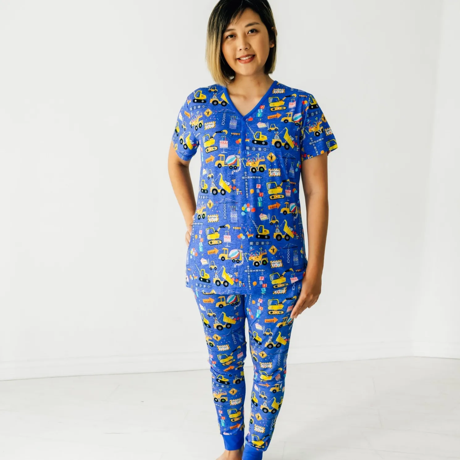 Birthday Builders Women's Short Sleeve Pajama Top