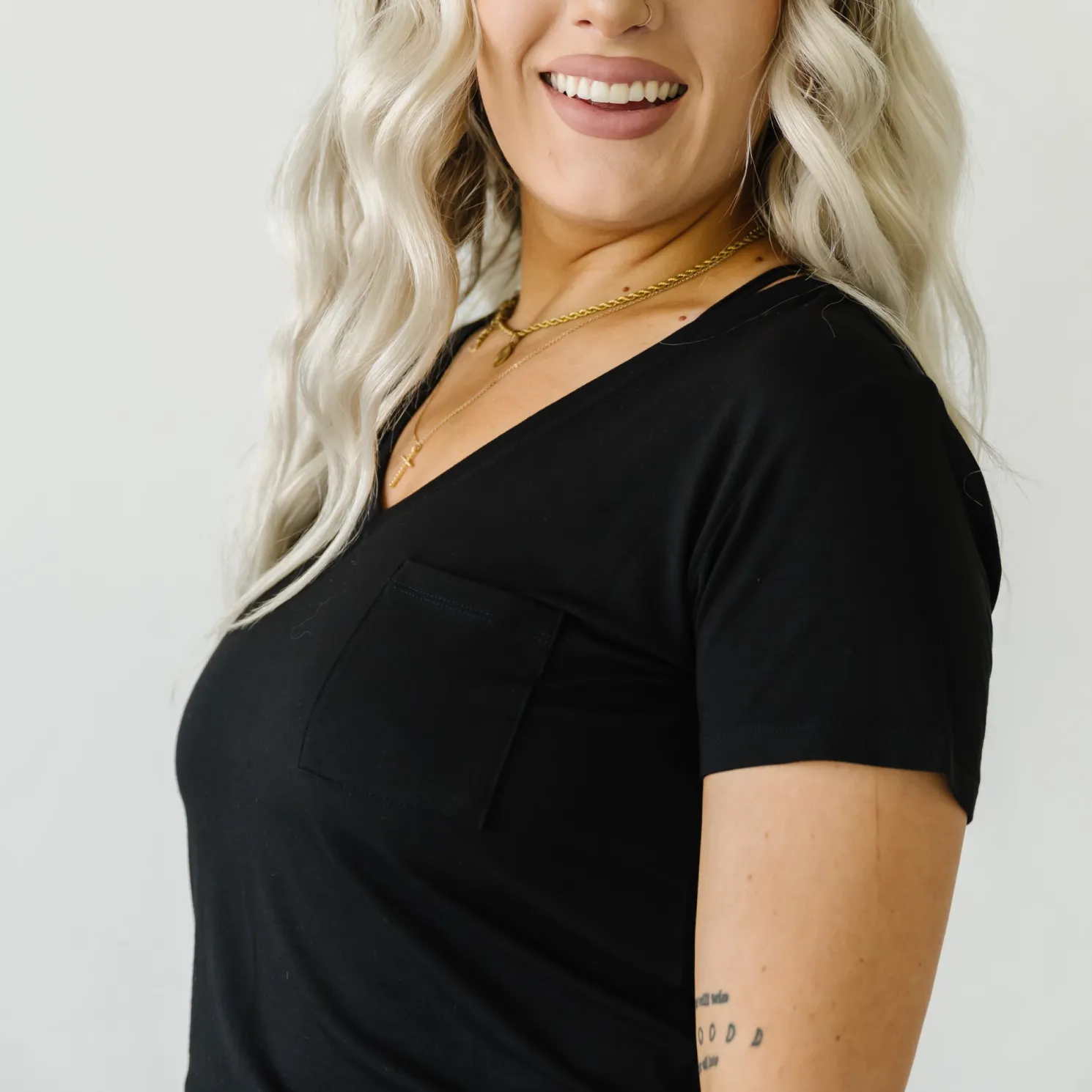 Black Perfect Pocket Tee