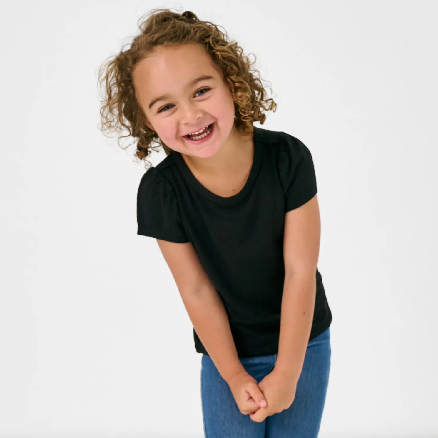 Black Puff Sleeve Tee