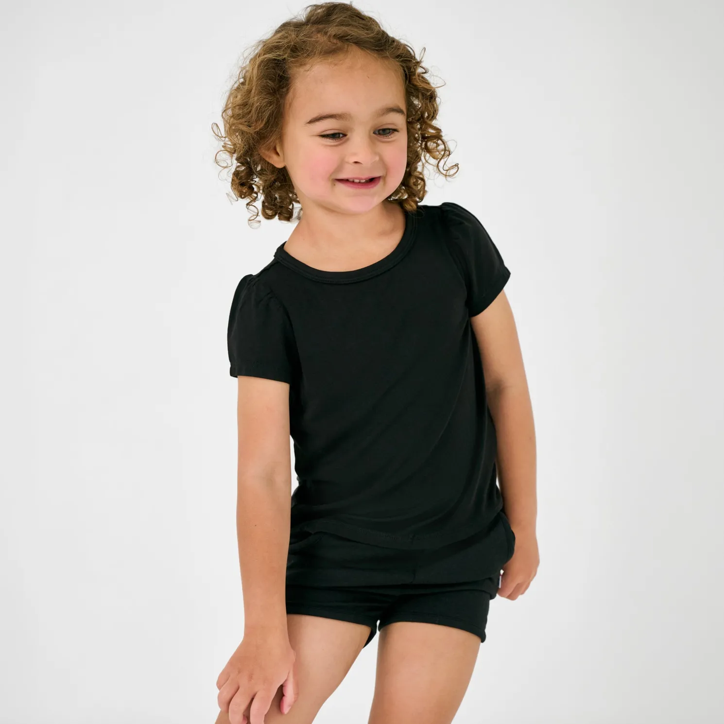 Black Puff Sleeve Tee