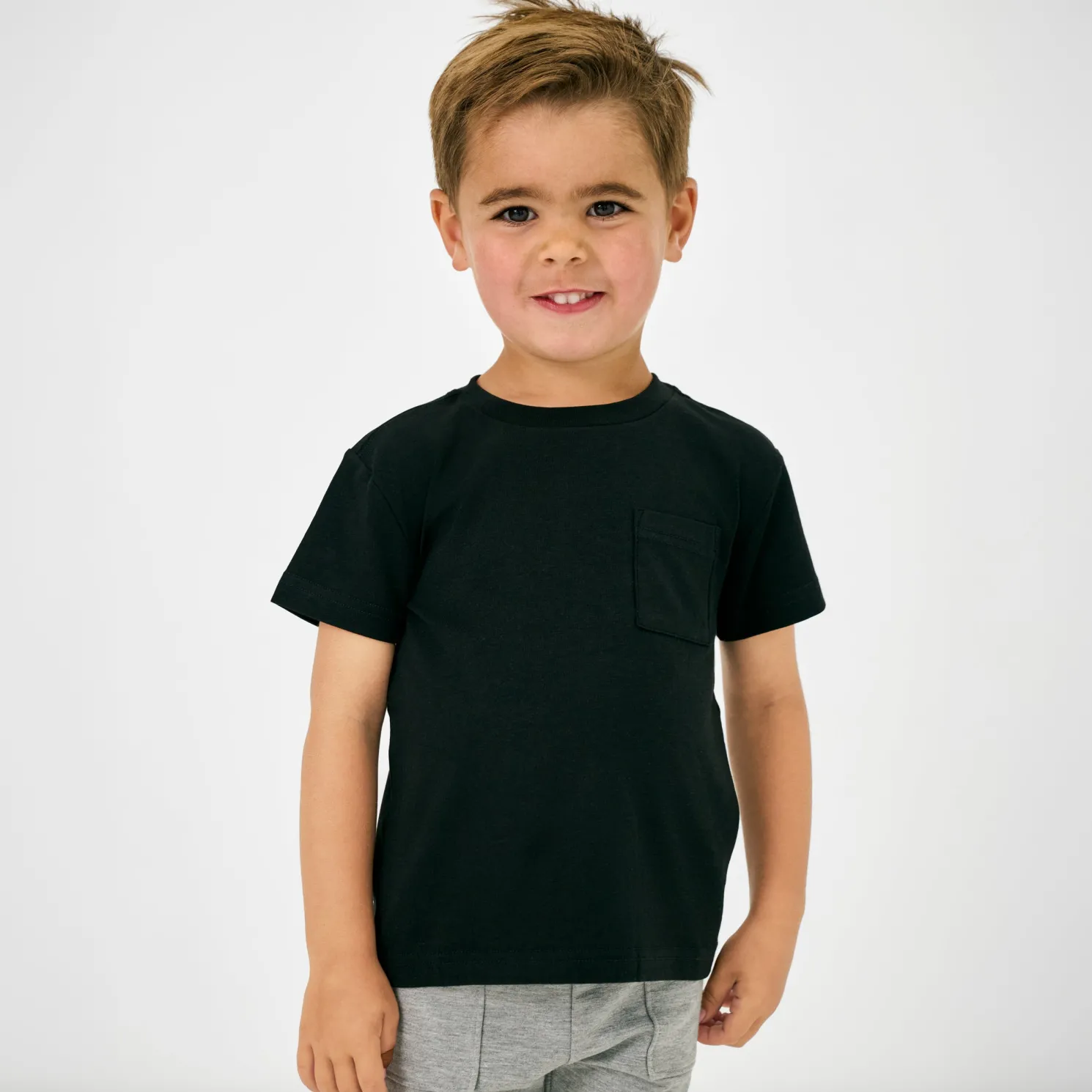 Black Relaxed Pocket Tee