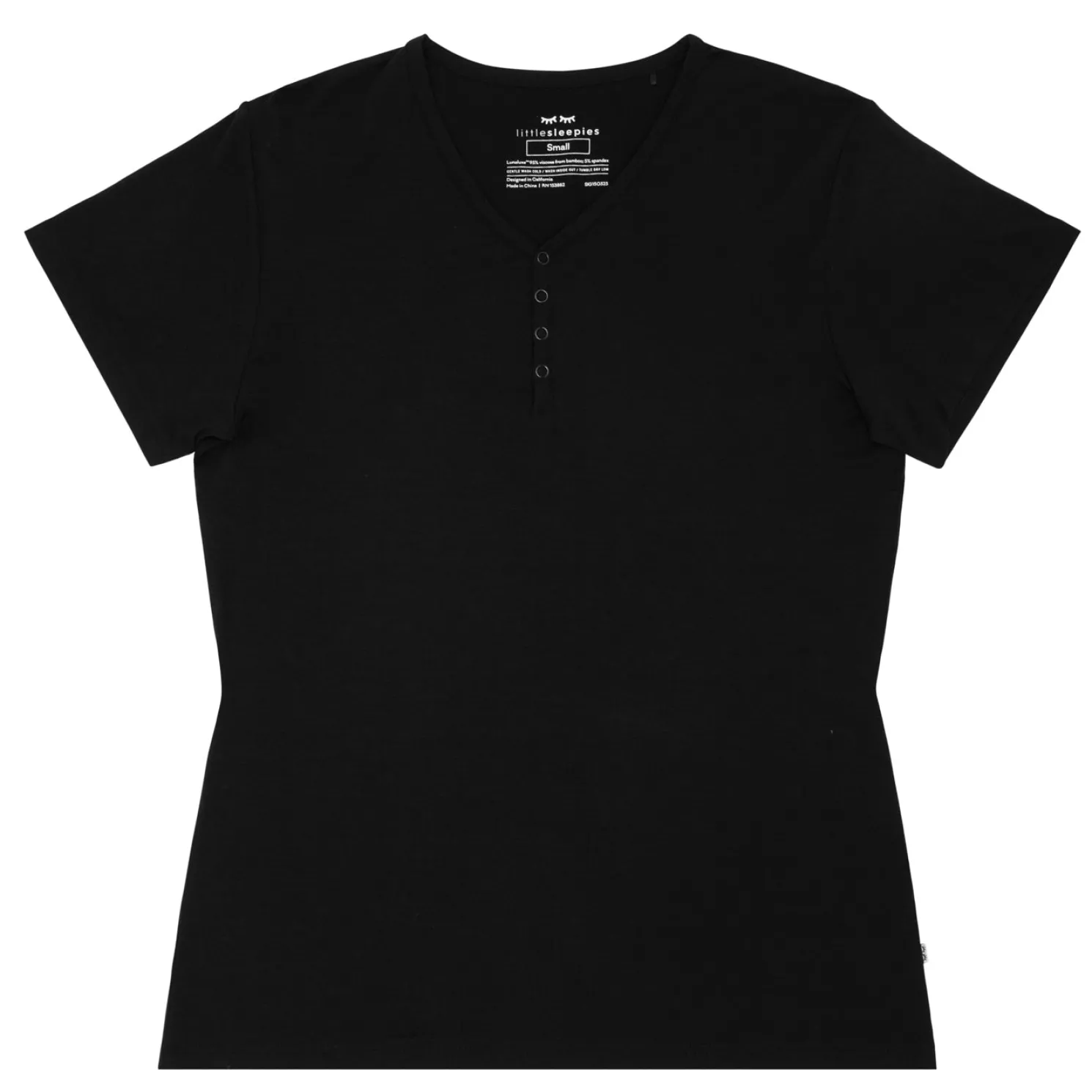 Black Women's Short Sleeve Pajama Top