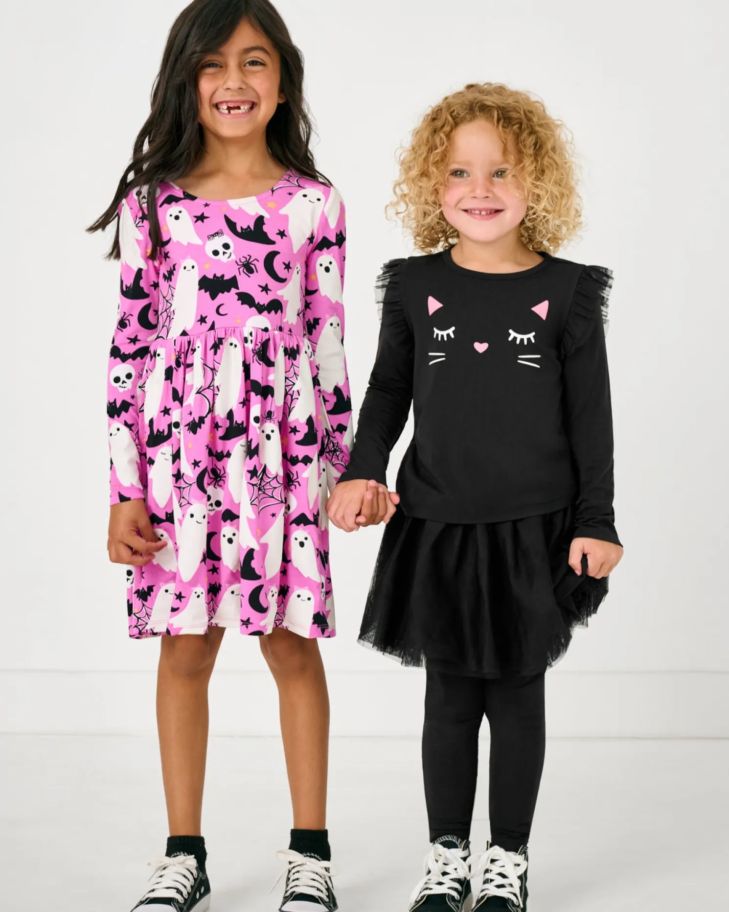 Black Cat Mesh Flutter Tee