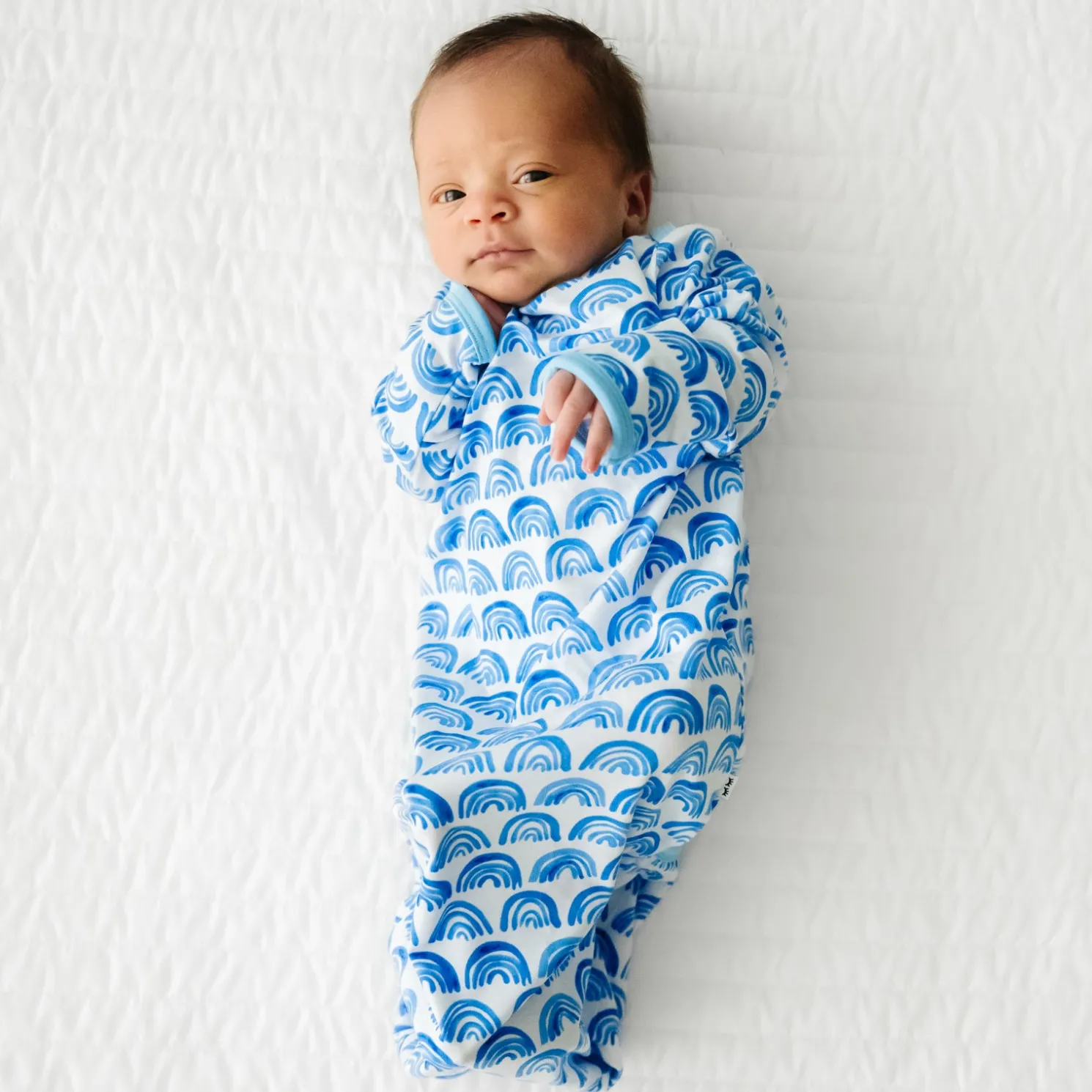 Blue Rainbows Infant Gown