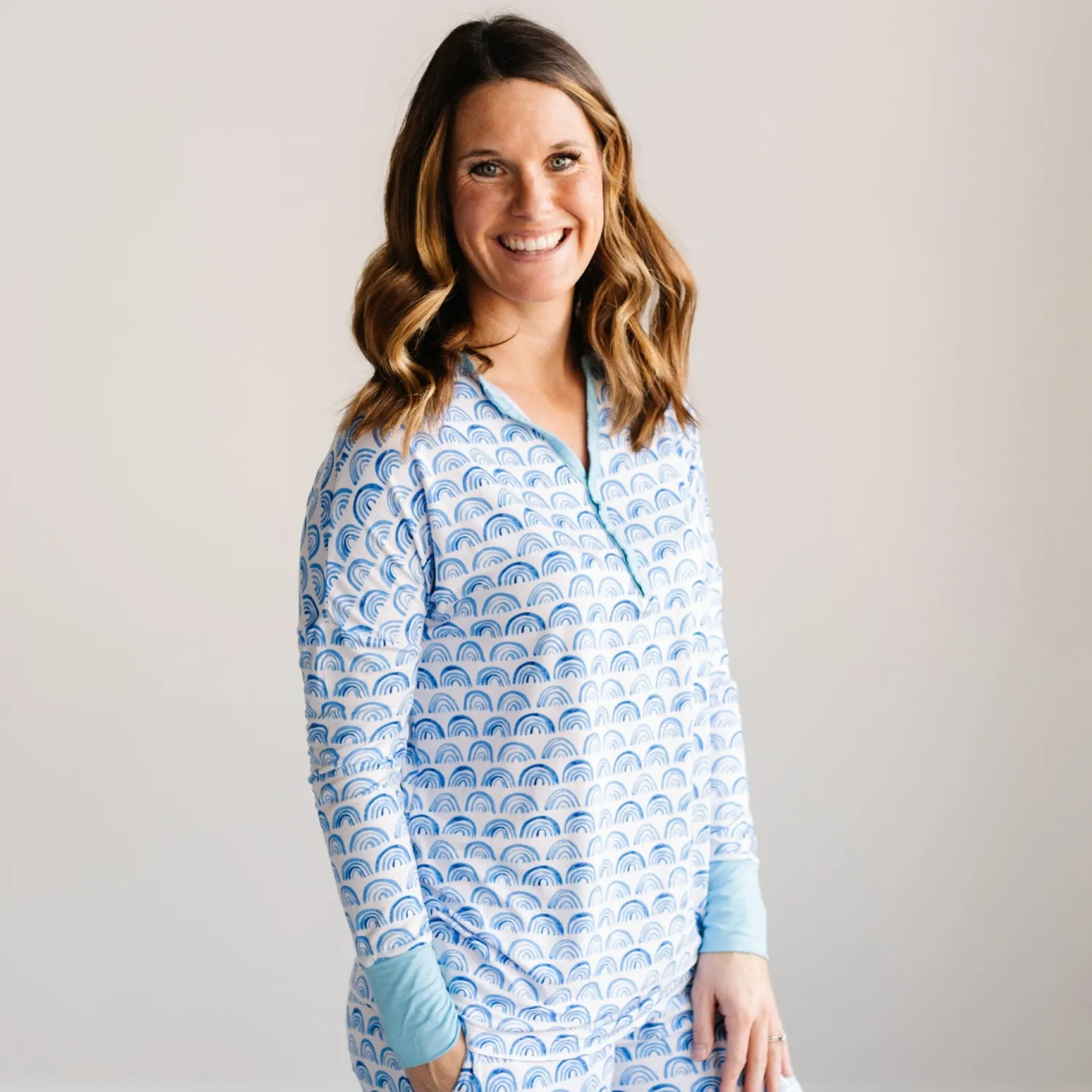 Blue Rainbows Women's Pajama Top