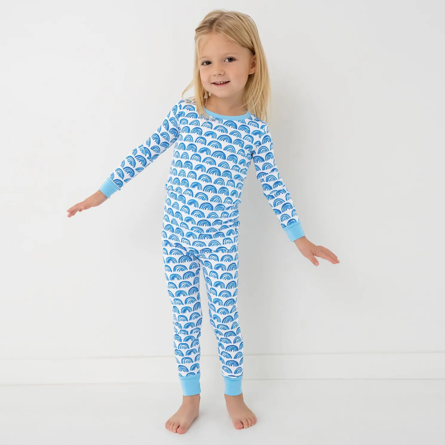 Blue Rainbows Two-Piece Pajama Set