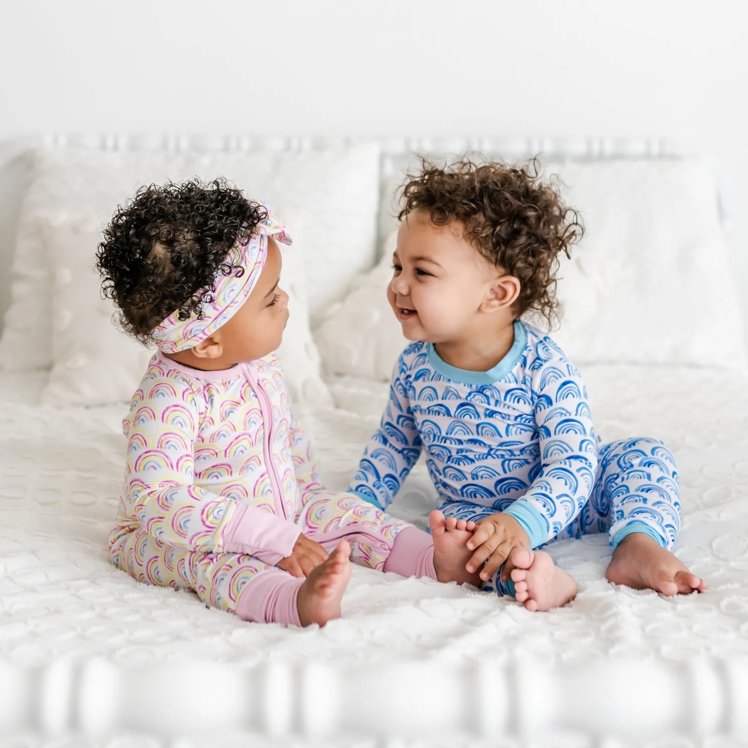 Blue Rainbows Two-Piece Pajama Set