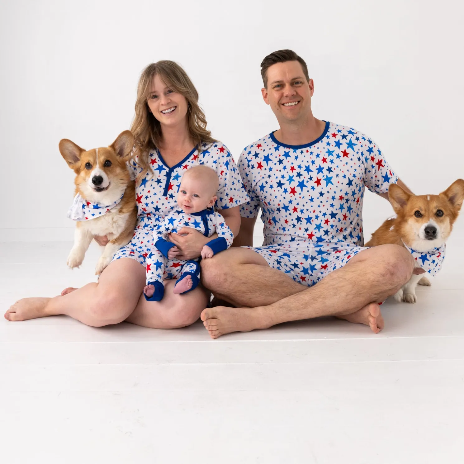 Bright Stars Men's Short Sleeve Pajama Top