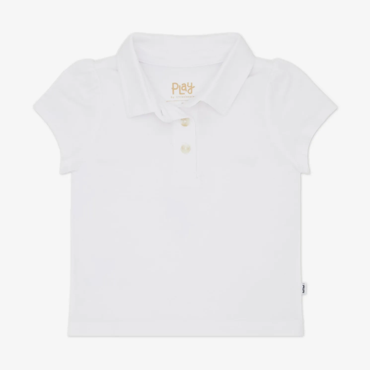 Bright White Puff Sleeve Polo