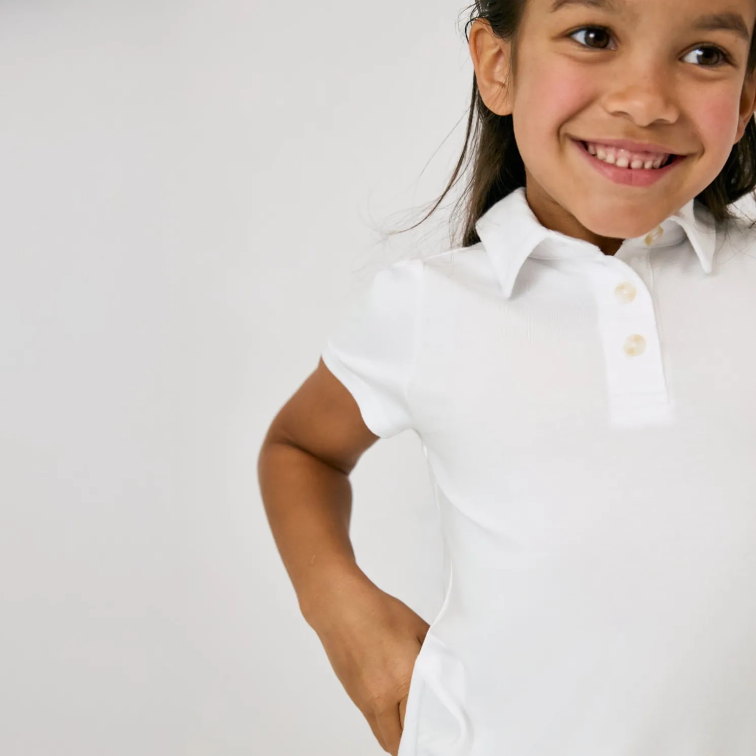 Bright White Puff Sleeve Polo