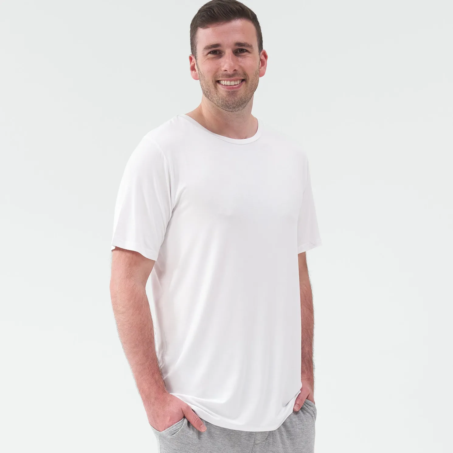 Bright White Men's Short Sleeve Pajama Top