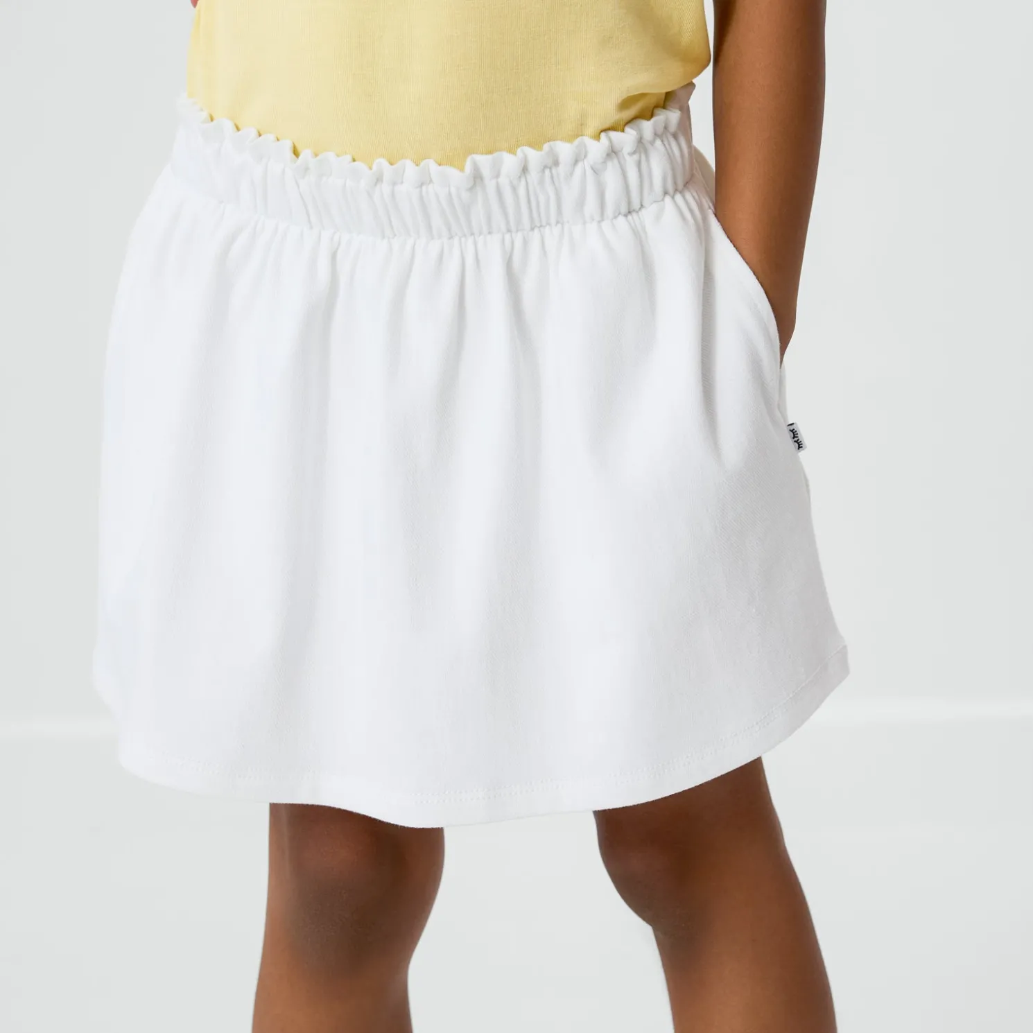 Bright White Denim Skort