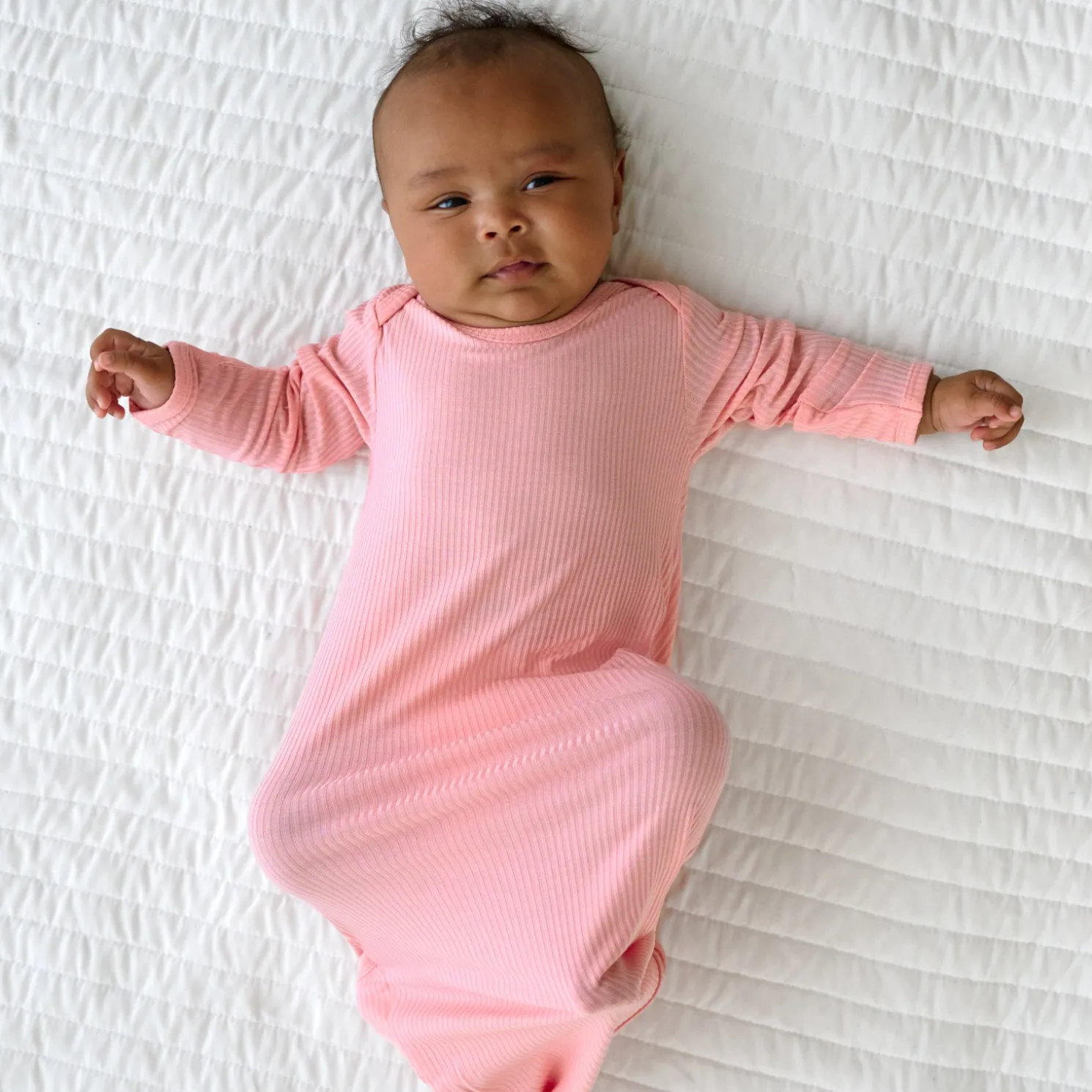 Bubblegum Ribbed Infant Gown