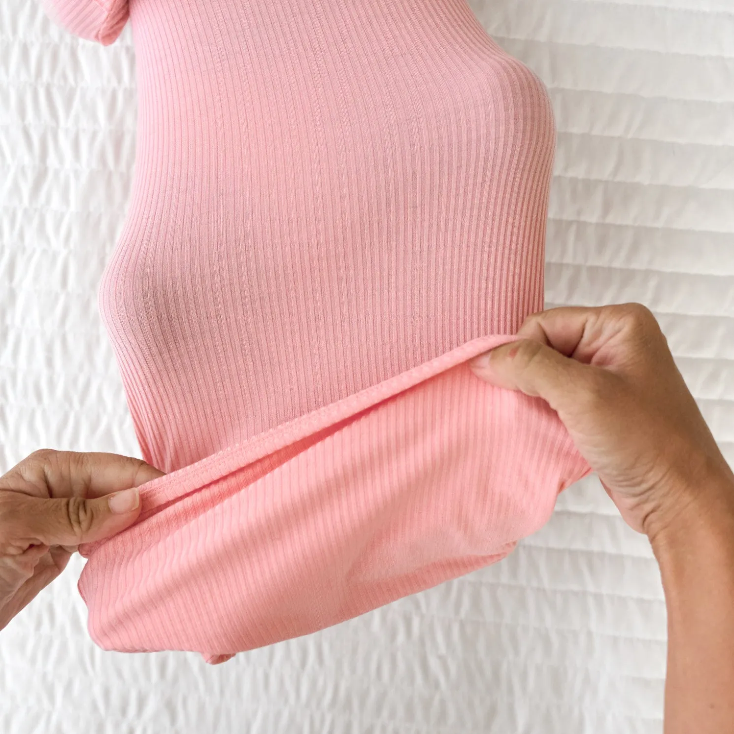 Bubblegum Ribbed Infant Gown