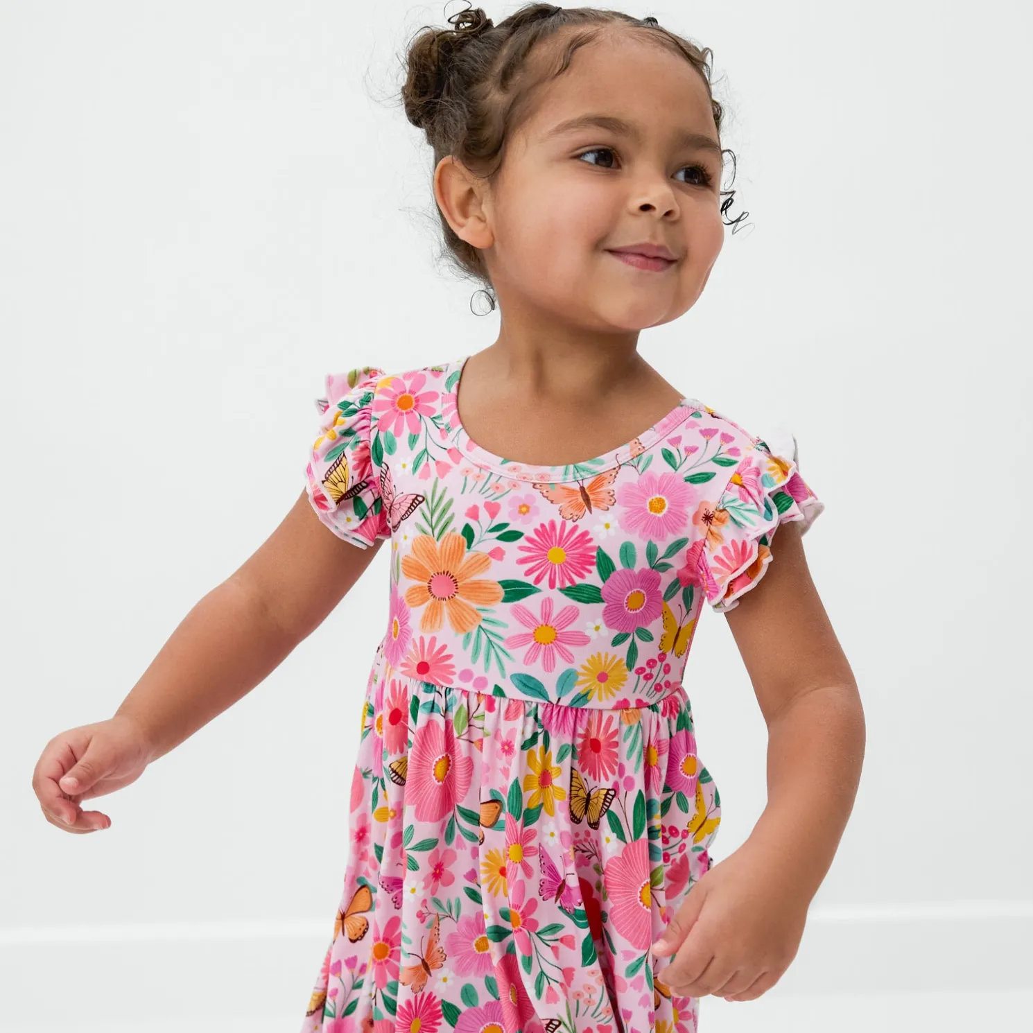 Butterfly Blooms Flutter Twirl Dress with Bodysuit