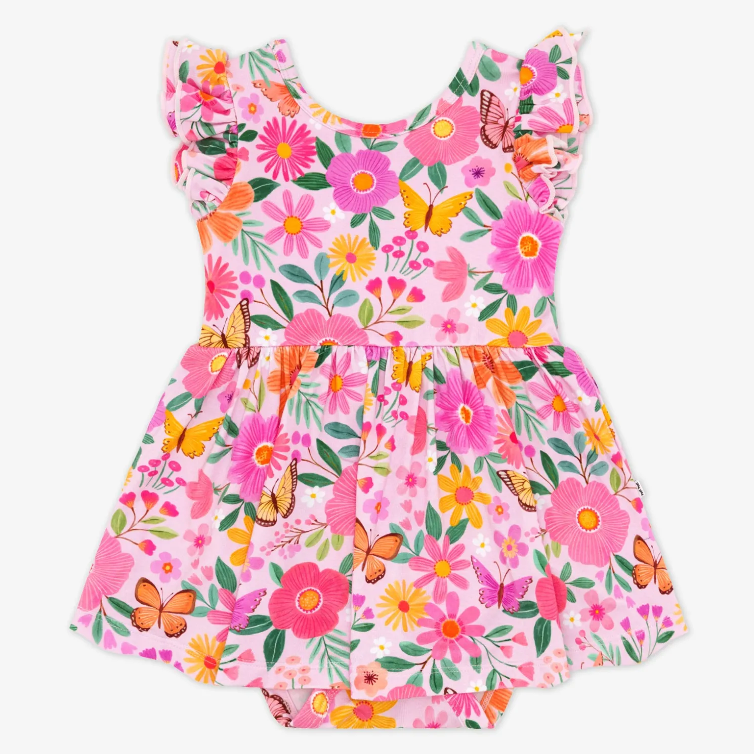 Butterfly Blooms Flutter Twirl Dress with Bodysuit