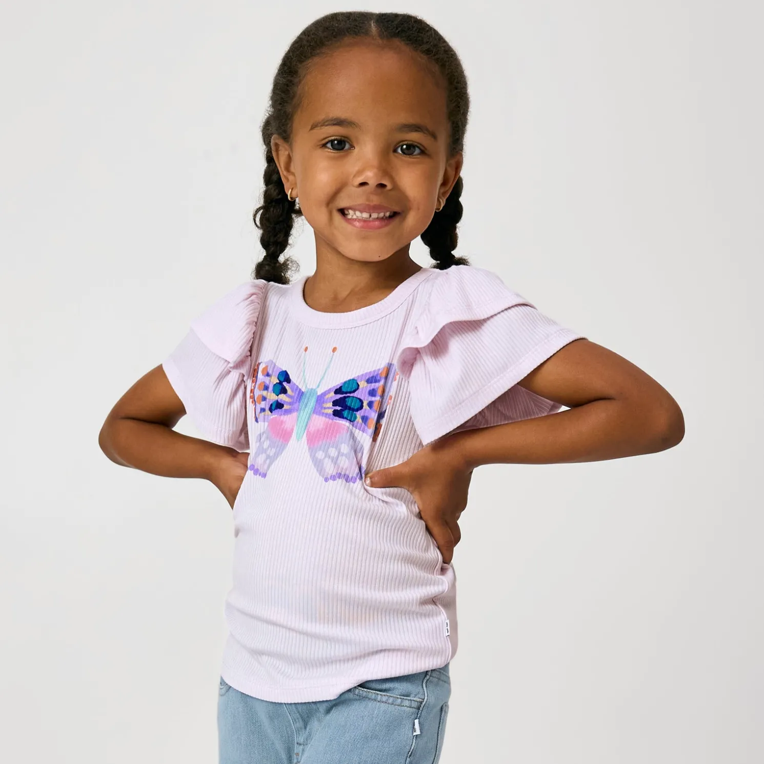 Butterfly Graphic Double Flutter Tee