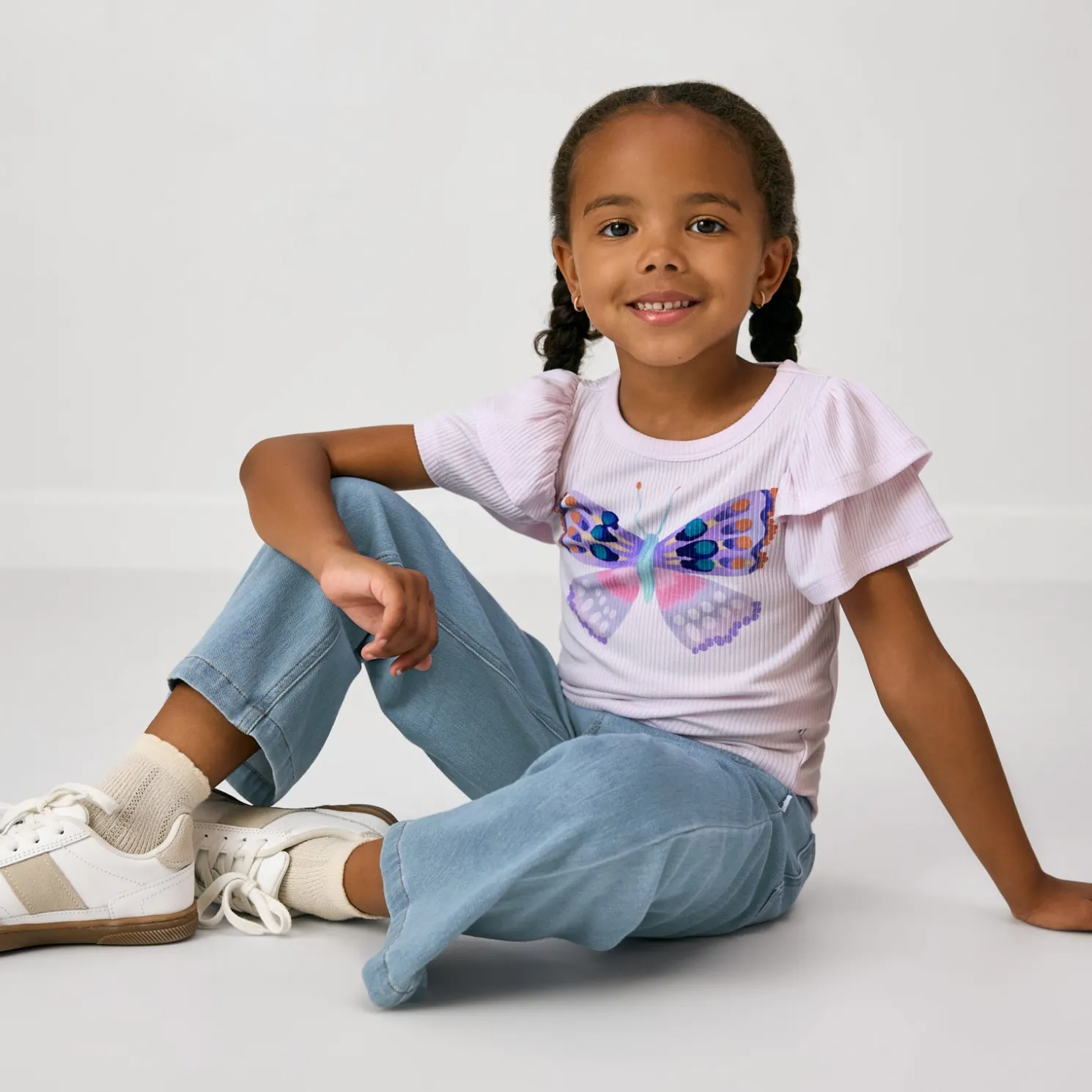 Butterfly Graphic Double Flutter Tee