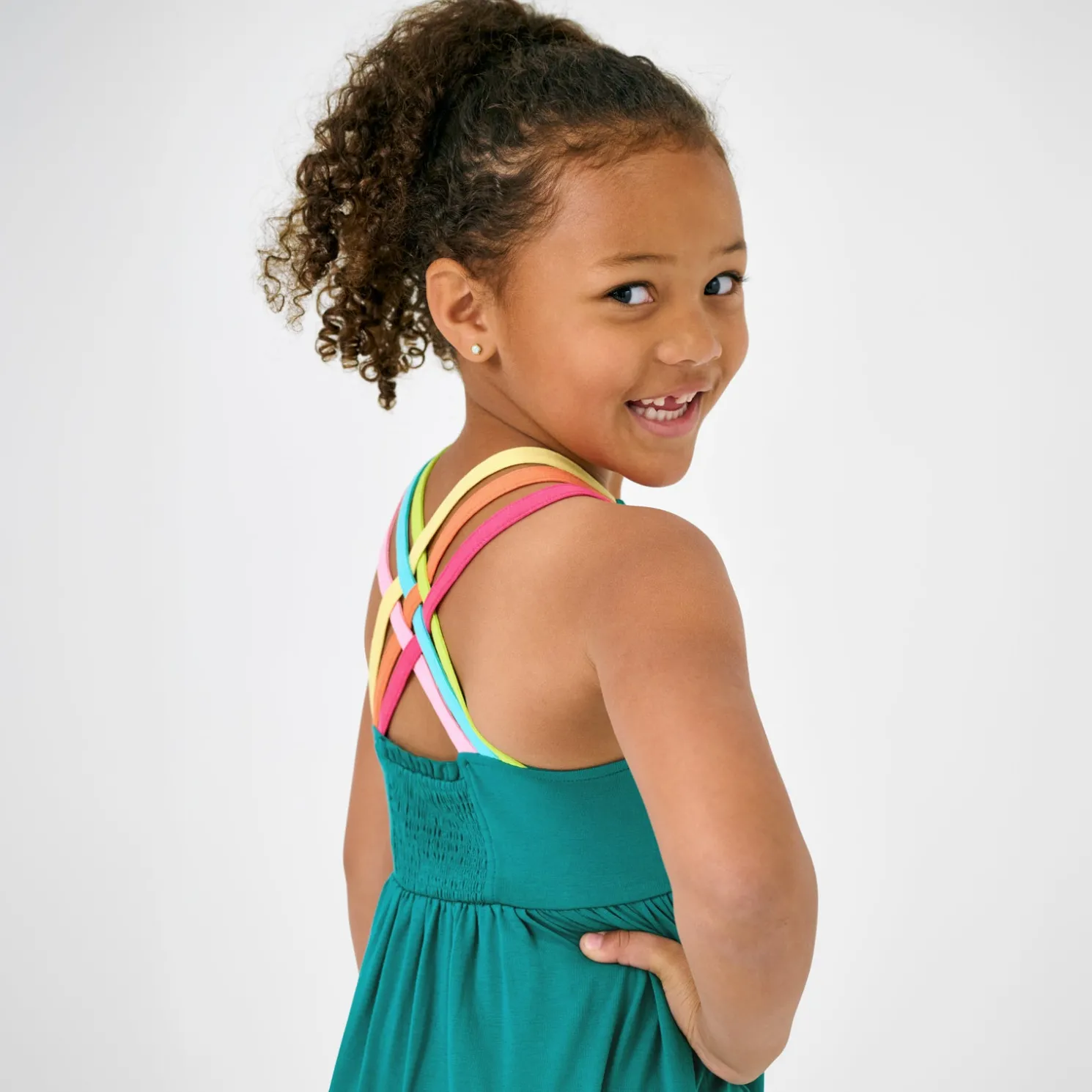 Calypso Teal Tiered Tank Dress