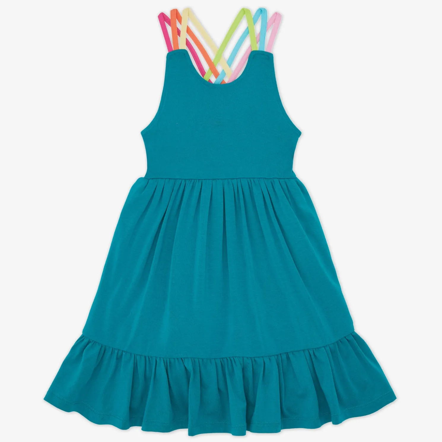Calypso Teal Tiered Tank Dress