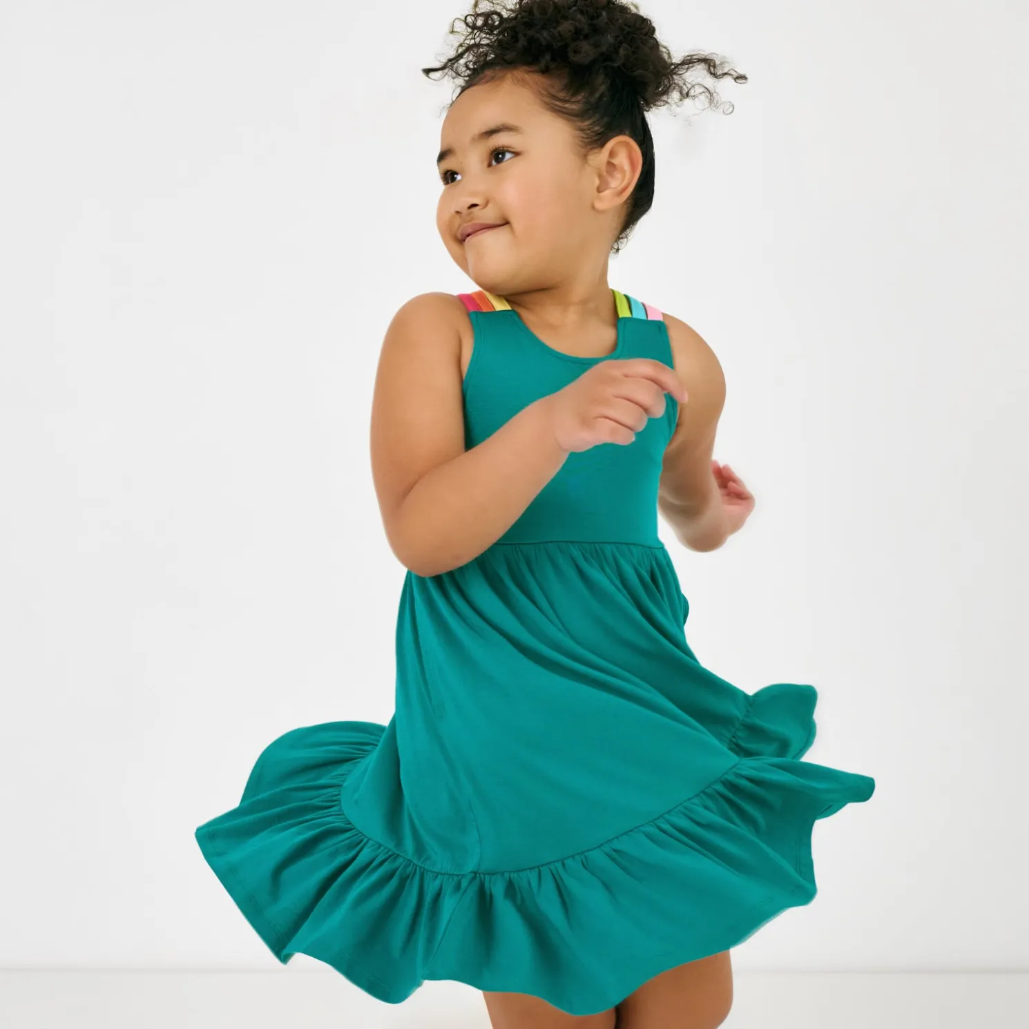 Calypso Teal Tiered Tank Dress
