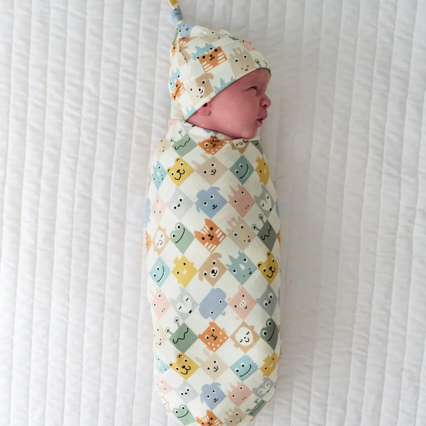 Check Mates Swaddle & Hat Set