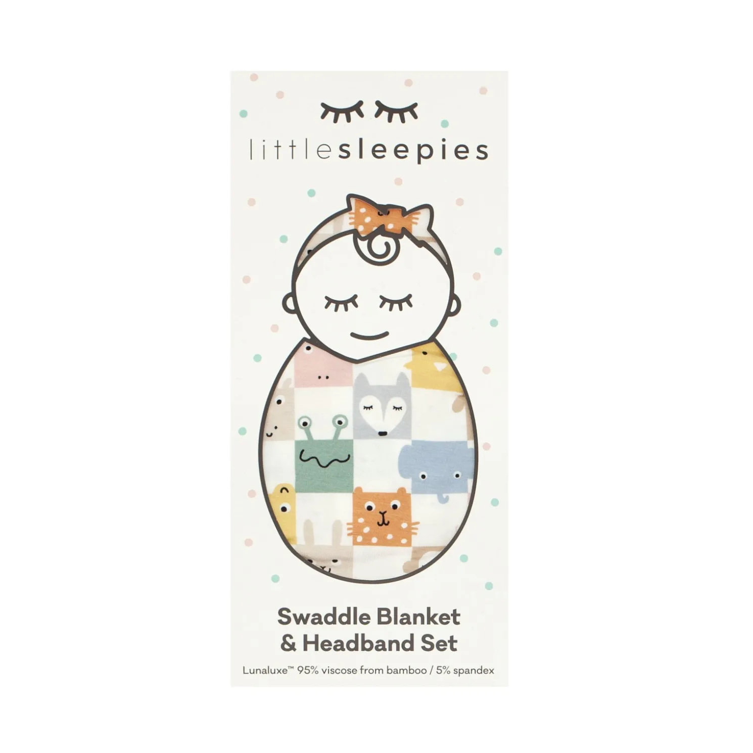 Check Mates Swaddle & Luxe Bow Headband Set