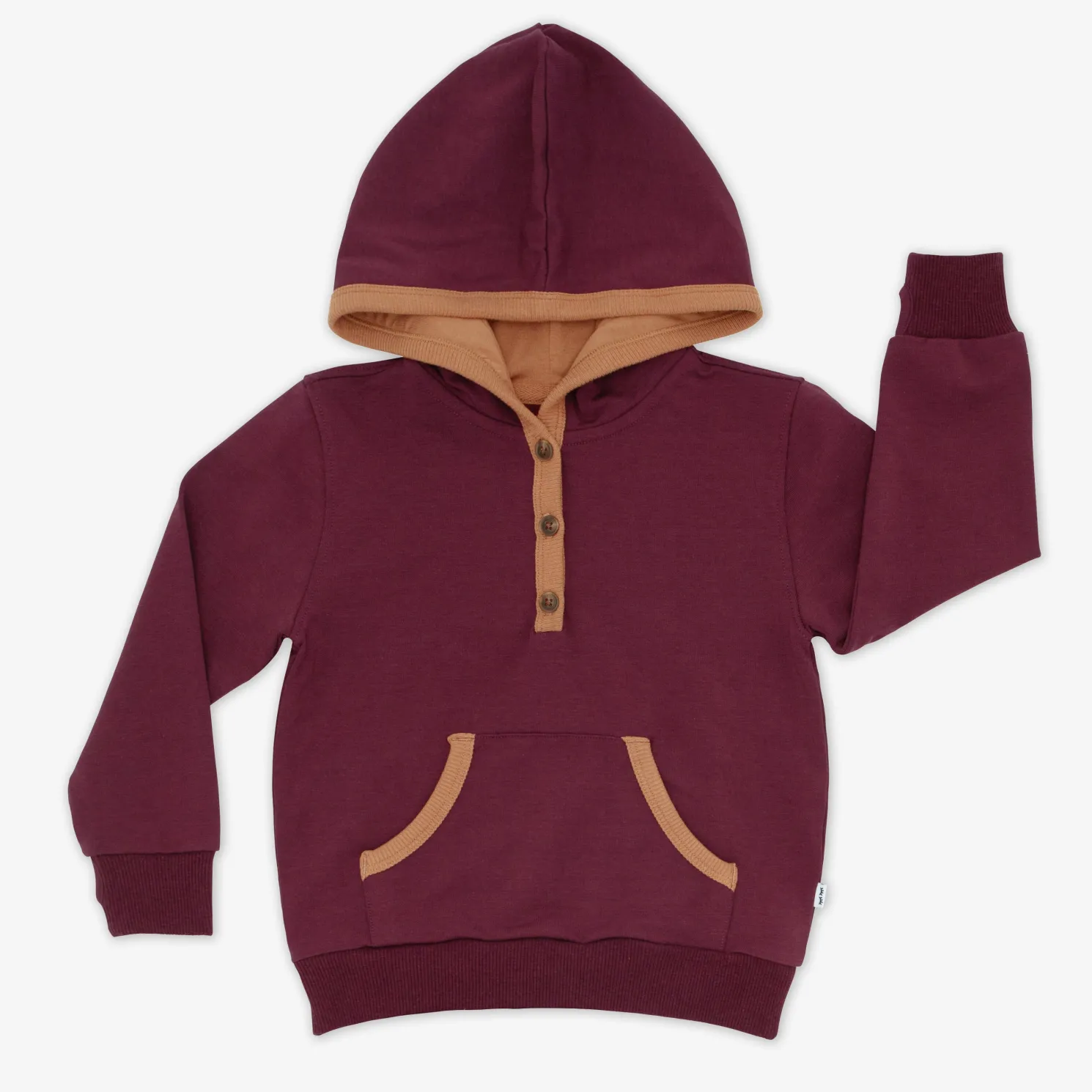 Classic Burgundy Henley Hoodie