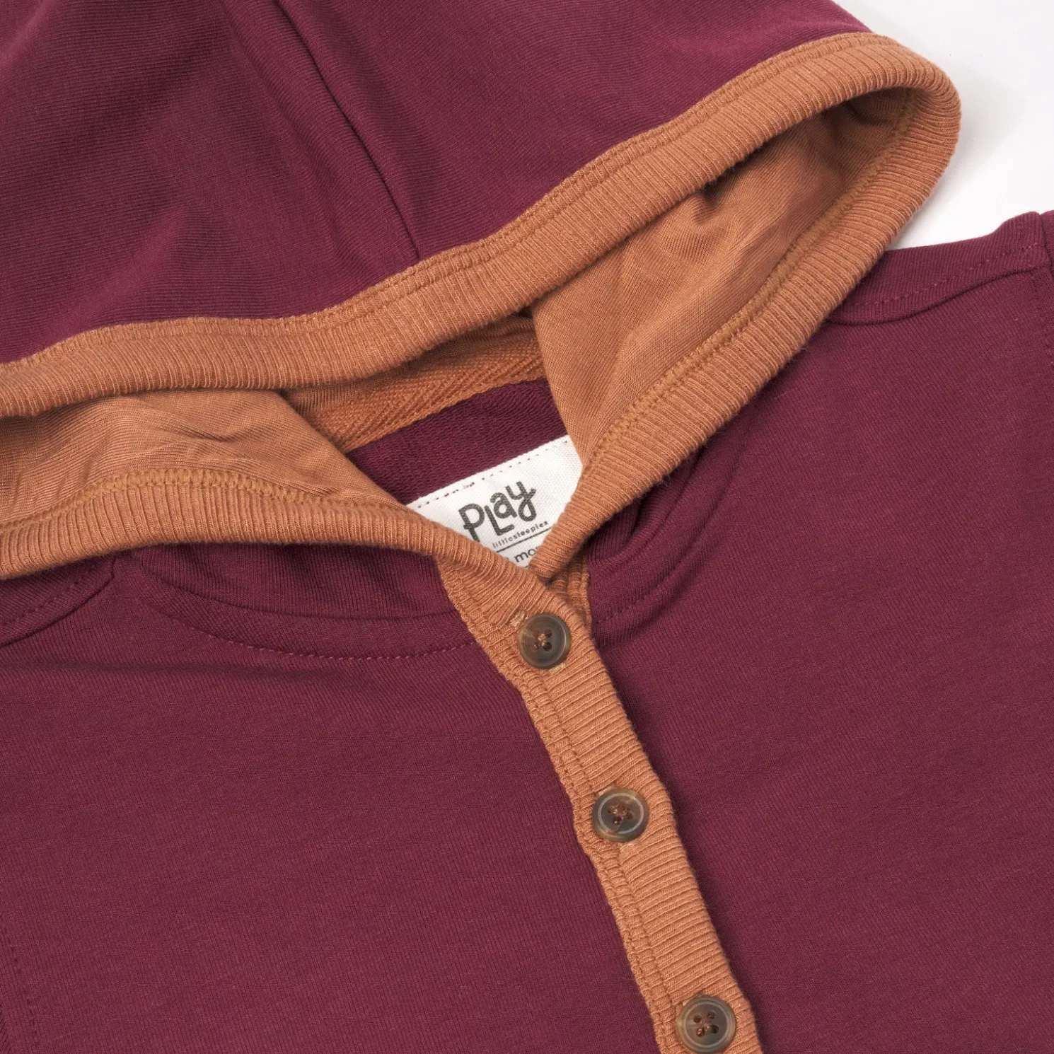 Classic Burgundy Henley Hoodie