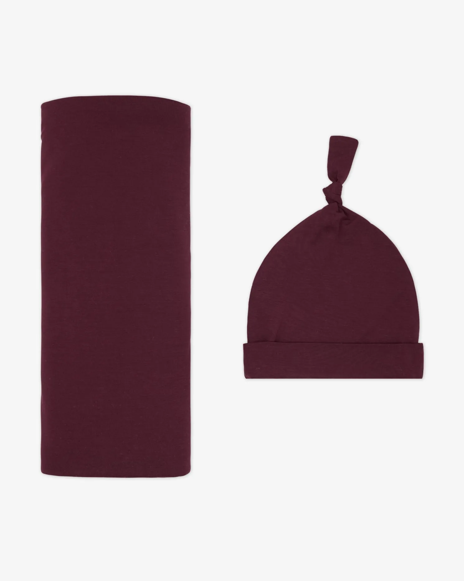 Classic Burgundy Swaddle & Hat Set
