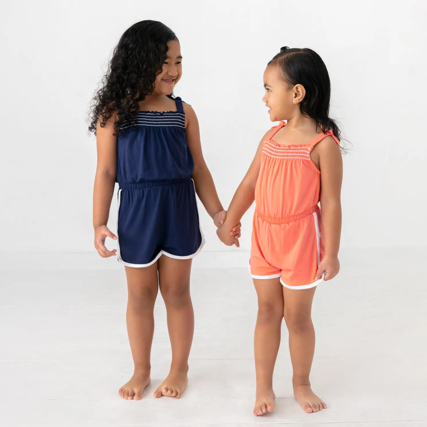 Classic Navy Smocked Romper