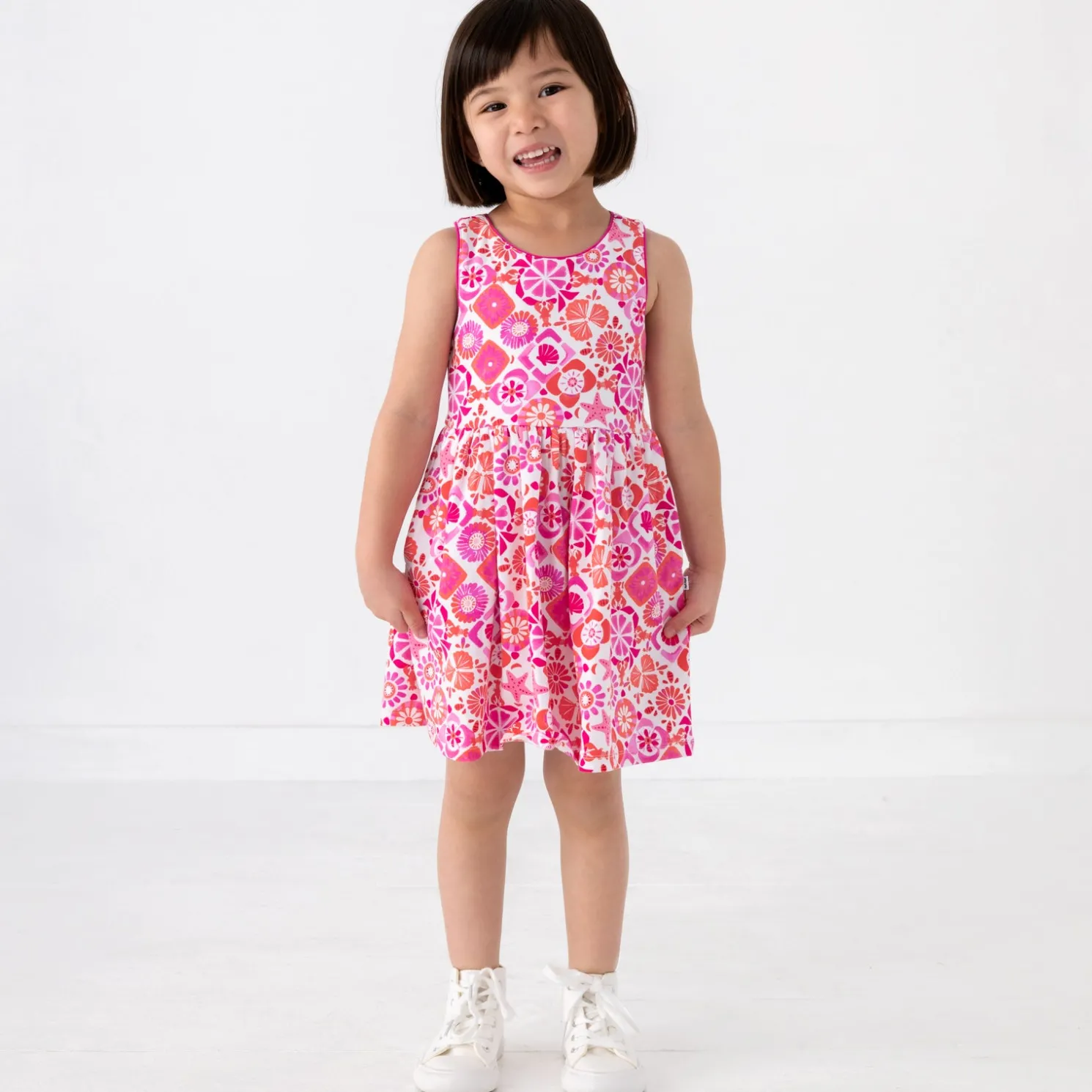 Coastal Gems Cross Back Skater Dress