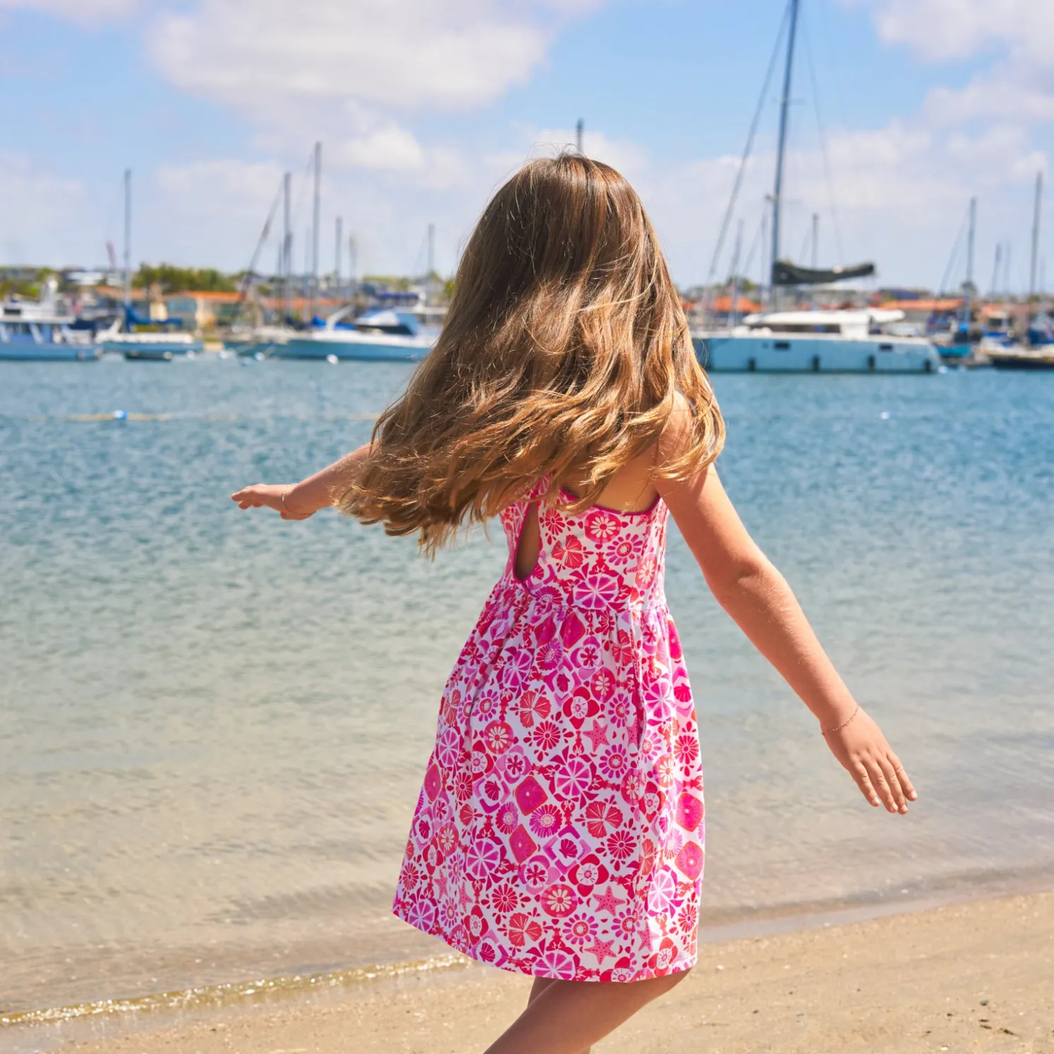 Coastal Gems Cross Back Skater Dress