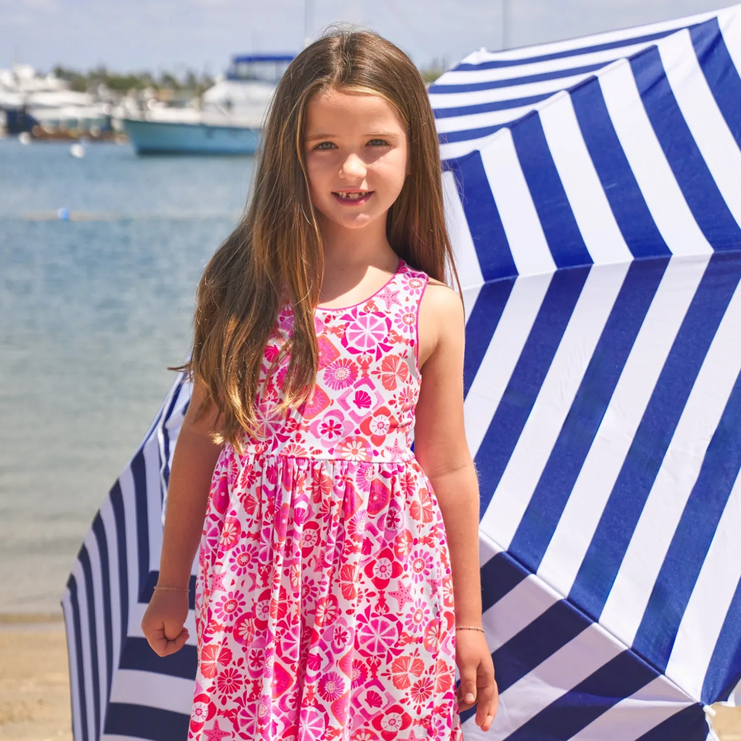 Coastal Gems Cross Back Skater Dress