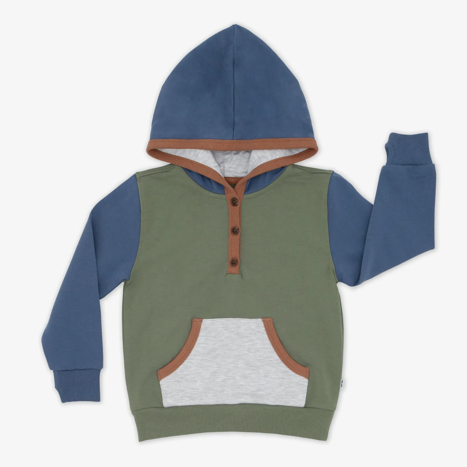 Colorblock Henley Hoodie