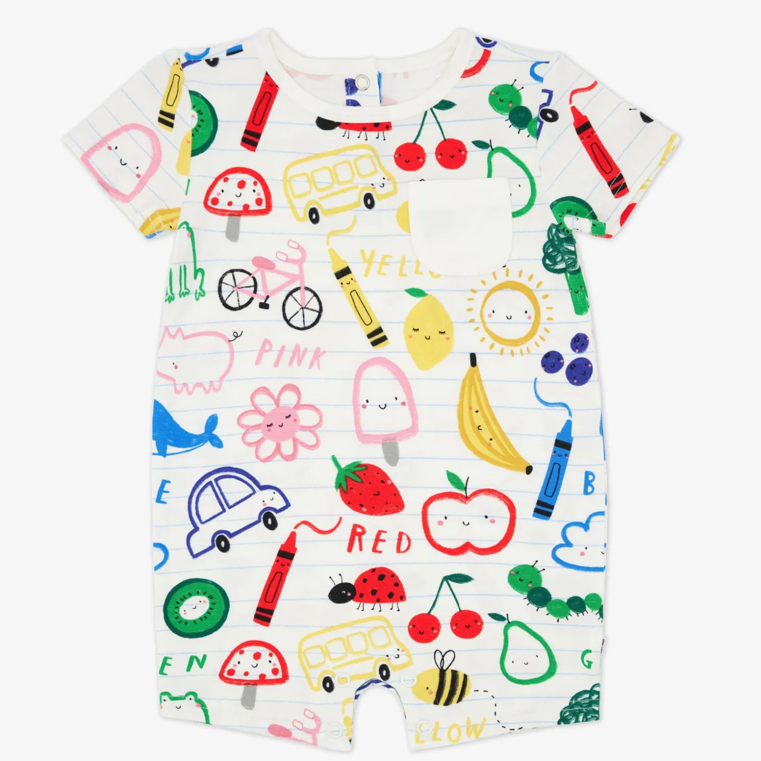 Coloring Crew Pocket Shorty Romper