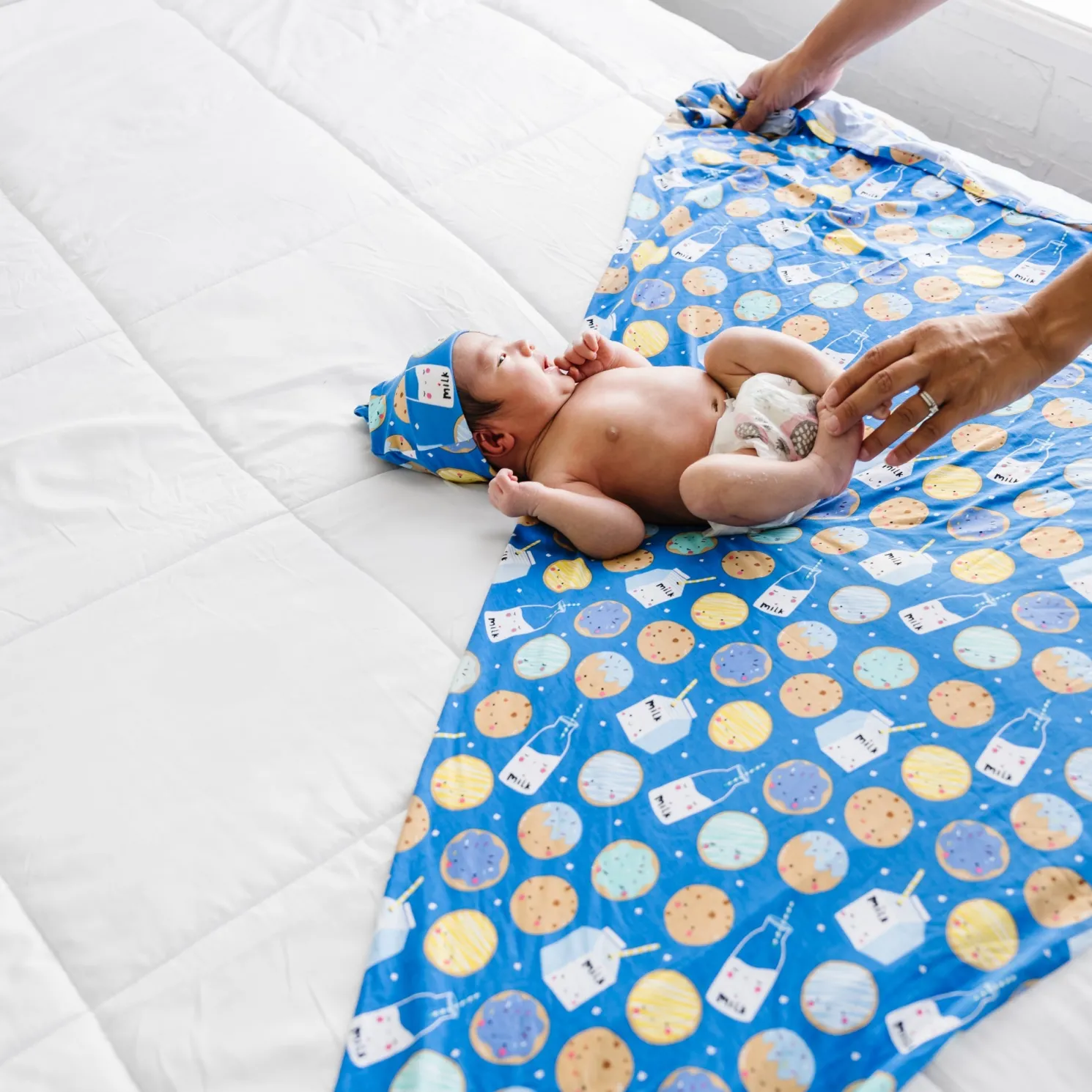 Cookies & Milk Swaddle & Hat Set